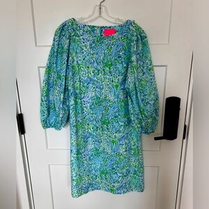 Lilly Pulitzer Barbara 3/4 Sleeve Cotton Dress with belt.  Size 6.